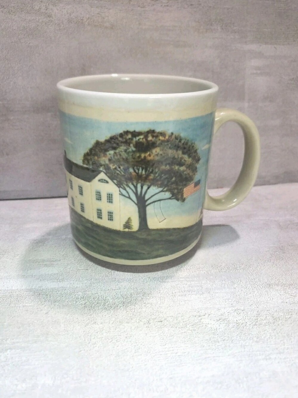 Otagiri Warren Kimble American Folk Art Mug White House Swing USA Flag